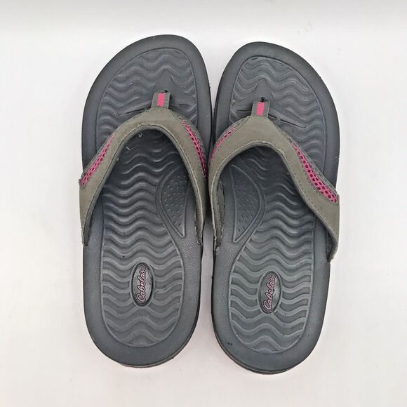 Cabela’s Sport Sandals Women's 6 Gray & Hot Pink Slip On Waterproof Flip Flops - Picture 6 of 10